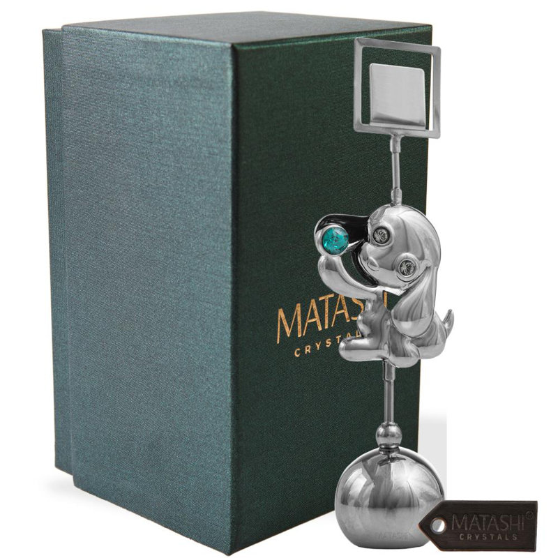 Porte-cartes chiot plaqué 24 carats Prevatte, Chrome