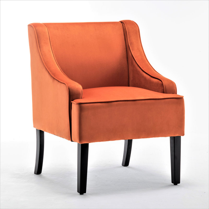 Gartenbush Upholstered Armchair, Orange Microfiber/Microsuede