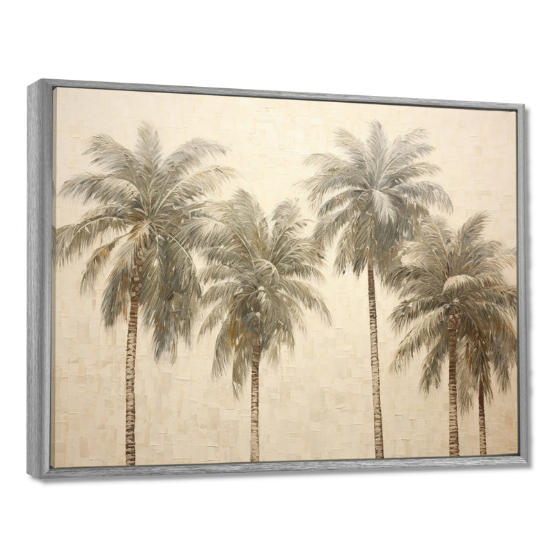 Minimalisme rétro, tranquillité tropicale, palmiers I - palmiers, impression sur toile, palmiers, H 16 po x l 32 po x P 1 po