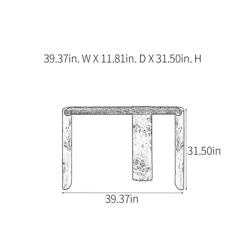 Retro Minimalist Console Table, 31.5" H x 39.37" W x 11.81" D