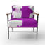 Tomalin Crossing Paths I - Fauteuil d'appoint rembourré mauve et blanc moderne-475649510