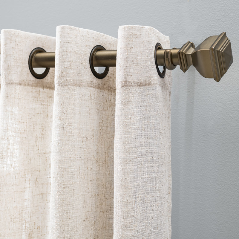Tahlia Premium Touch of Linen Grommet Curtain Panel, Natural, 52" x 96"