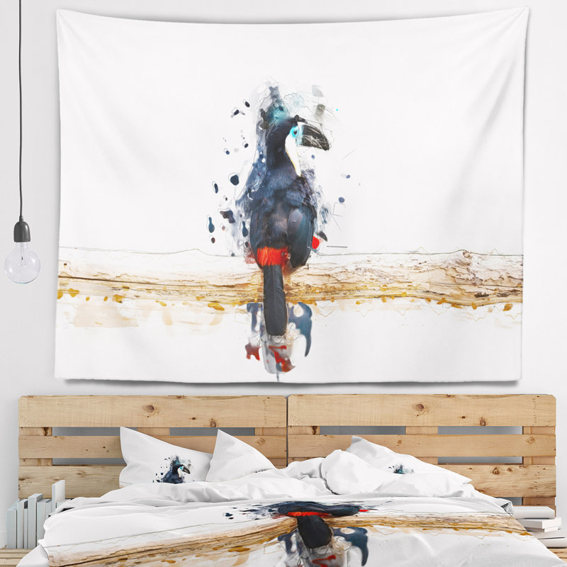 Tapisserie toucan on the branch, H 32 po x l 39 po
