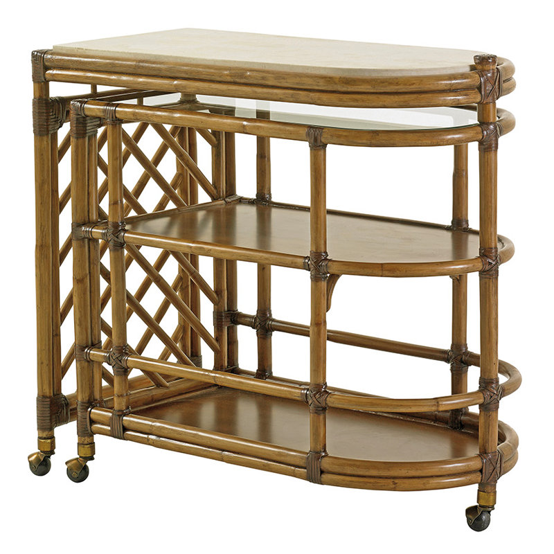 Twin Palms Solid Wood Bar Cart