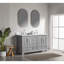 Meuble-lavabo double autoportant de 60 po avec pierre artificielle entièrement assemblé-655692201