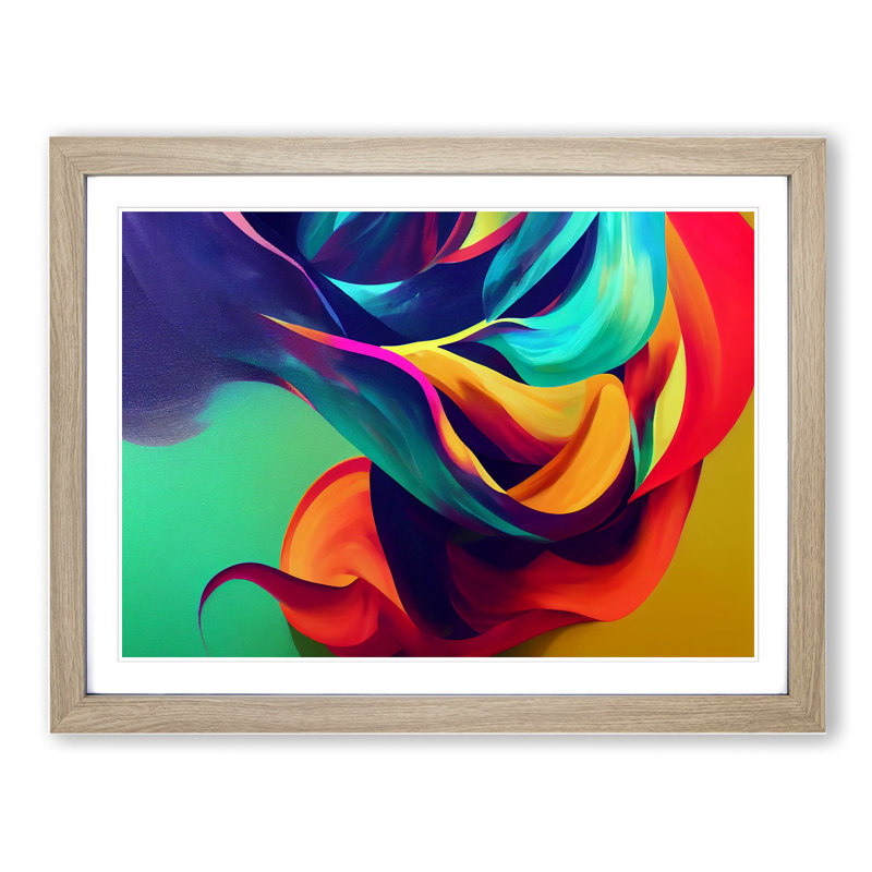Breathtaking Abstract - Single Picture Frame Painting, 25cm H x 34cm W x 2cm D, Oak Framed