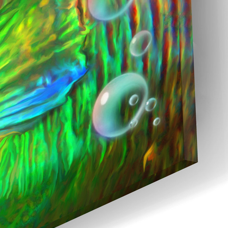 Art mural en verre Bay Isle Home ™ «Parrot Fish» par Carol Cavalaris, H 12 po x l 16 po x P 0,13 po