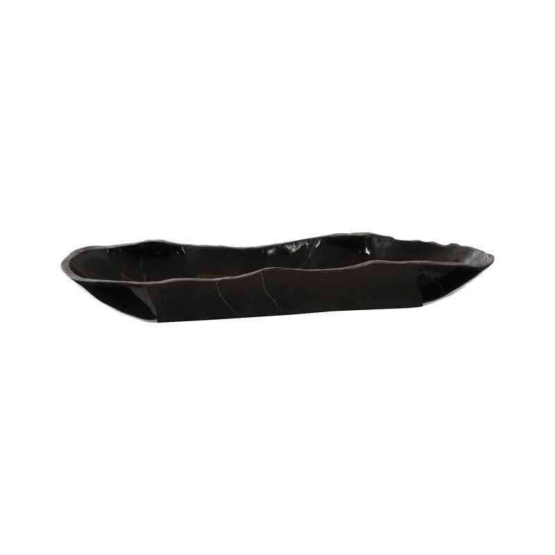 Aragonite Canoe Bowl, Black