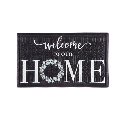 Tapis d'entrée extérieur antidérapant Eucalyptus Welcome