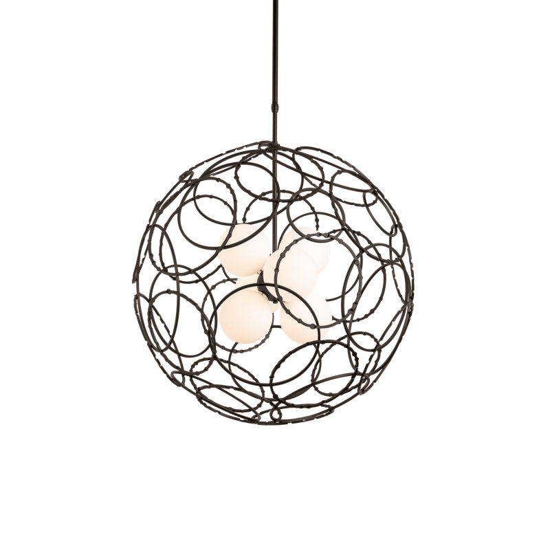 Olympus 6 - Light Unique/Statement Globe Chandelier, 54.6" H x 31" W x 31" D, Dark Smoke
