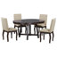 Ensemble de table de salle à manger extensible 5 pièces en bois et 4 chaises rembourrées (espresso) Trexm
