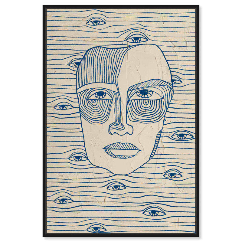 «Thru beaucoup d'yeux», reproduction d'art sur toile par Art Remedy, H 16 po x l 11 po, Cadre noir