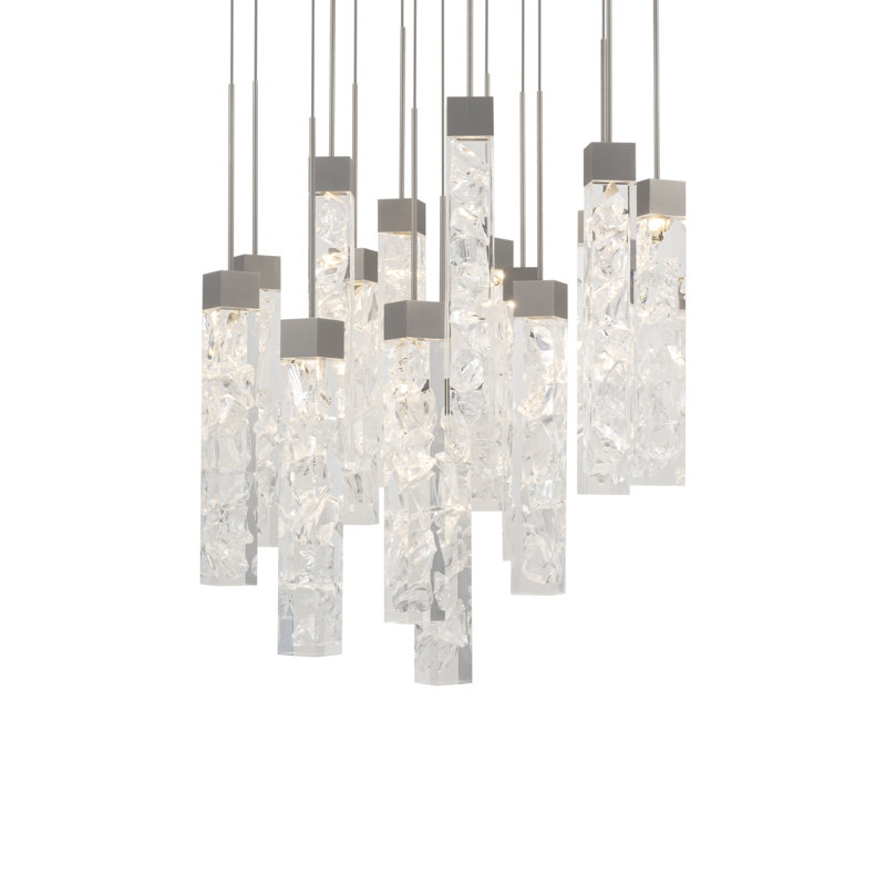 Minx Cluster LED Lights Round Pendant, Antique Nickel, 160" H x 23" W x 23" D, 15