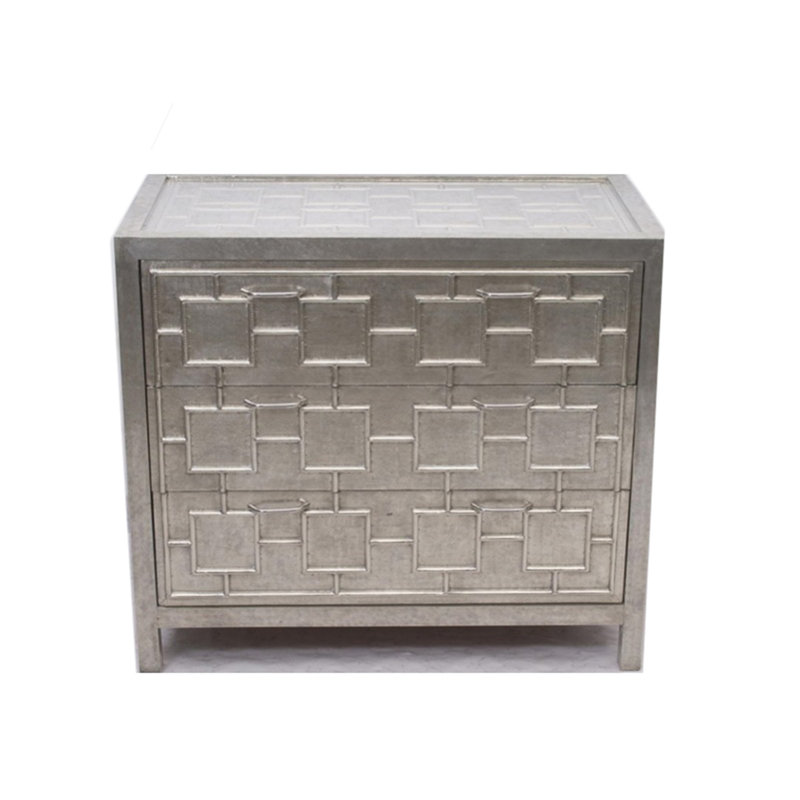 Commode décorative 3 tiroirs en métal Crampton