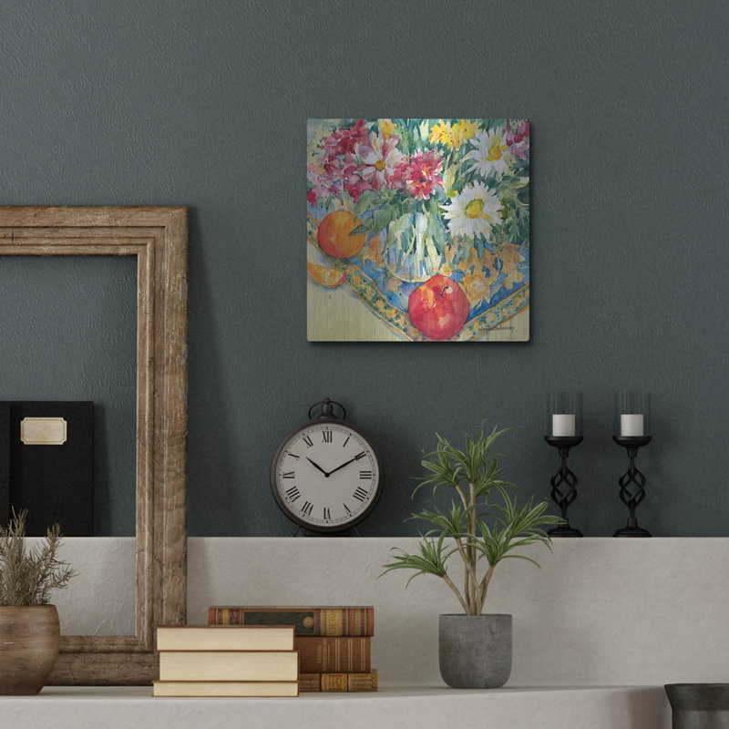 «Floral Tableau» par Annelein Beukenkamp, art mural en métal, 36 po x 36 po, H 12 po x l 12 po