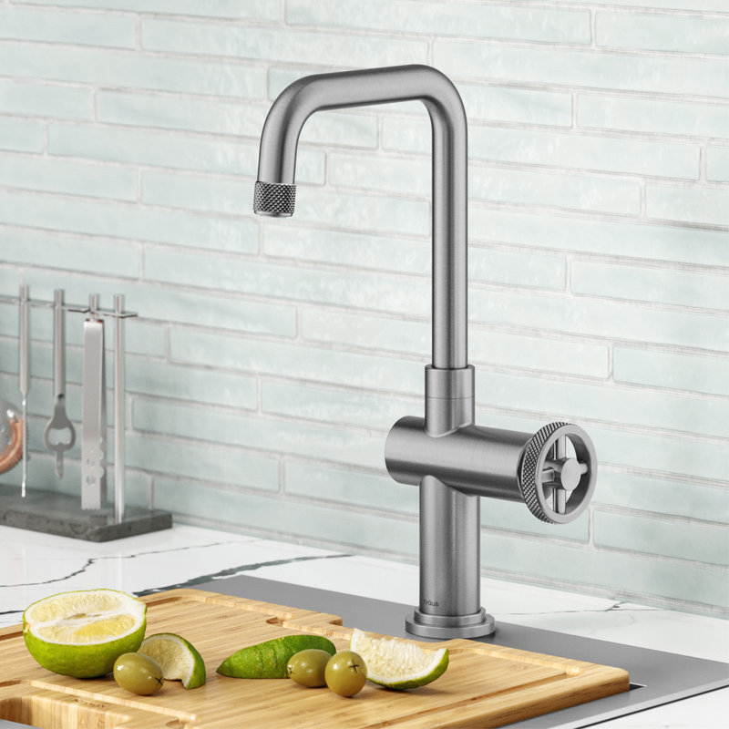 Urbix Single Handle Bar Faucet, Stainless Steel