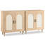 Buffet en rotin - Base en bois robuste, 2 portes, tablettes réglables - Rangement pour le salon, la cuisine et la salle à manger-757172108