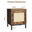 Table de bout en rotin, table de chevet en bois avec tablette de rangement-365796114-365796112