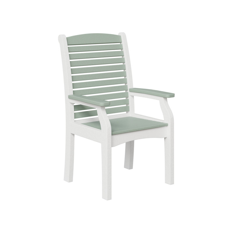 Classic Terrace Outdoor Dining Armchair, White/Seafoam