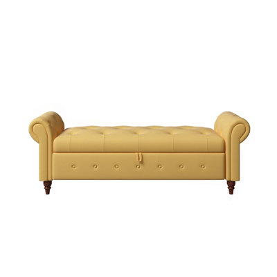 Upholstered 63" Bed Bench , Wooden Legs