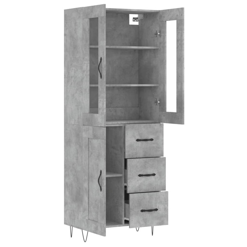 Rohando 3 Door Manufactured Wood Wardrobe, Concrete Grey
