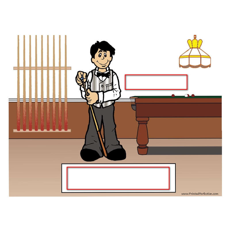 Personalized Pool Player, Billiards - Male MINI Snow Globe Frame Gift  2.5" x 3.75", Yes, 2.5" H x 3.75" W x 1" D