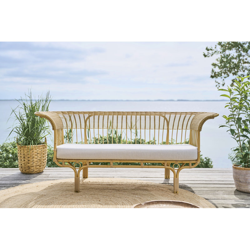 Canapé d'extérieur Franco Albini Belladonna, Toile de voile goéland à motif géométrique Sun, Naturel