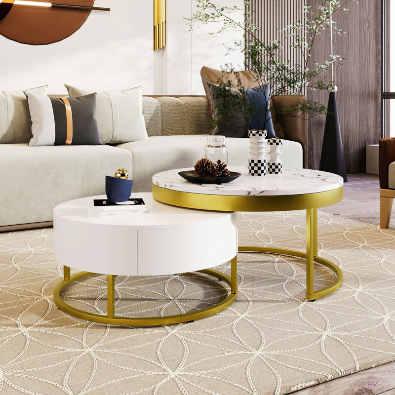 Table basse gigogne moderne avec tiroirs Modern