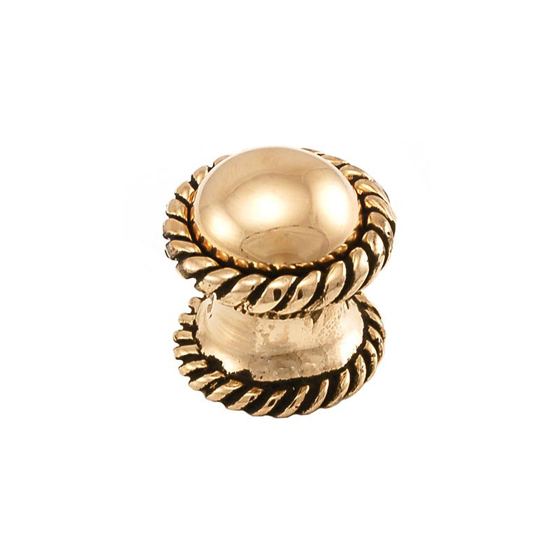 Equestre Mushroom Knob, 0.875" H x 0.875" W x 1" D, Antique Gold