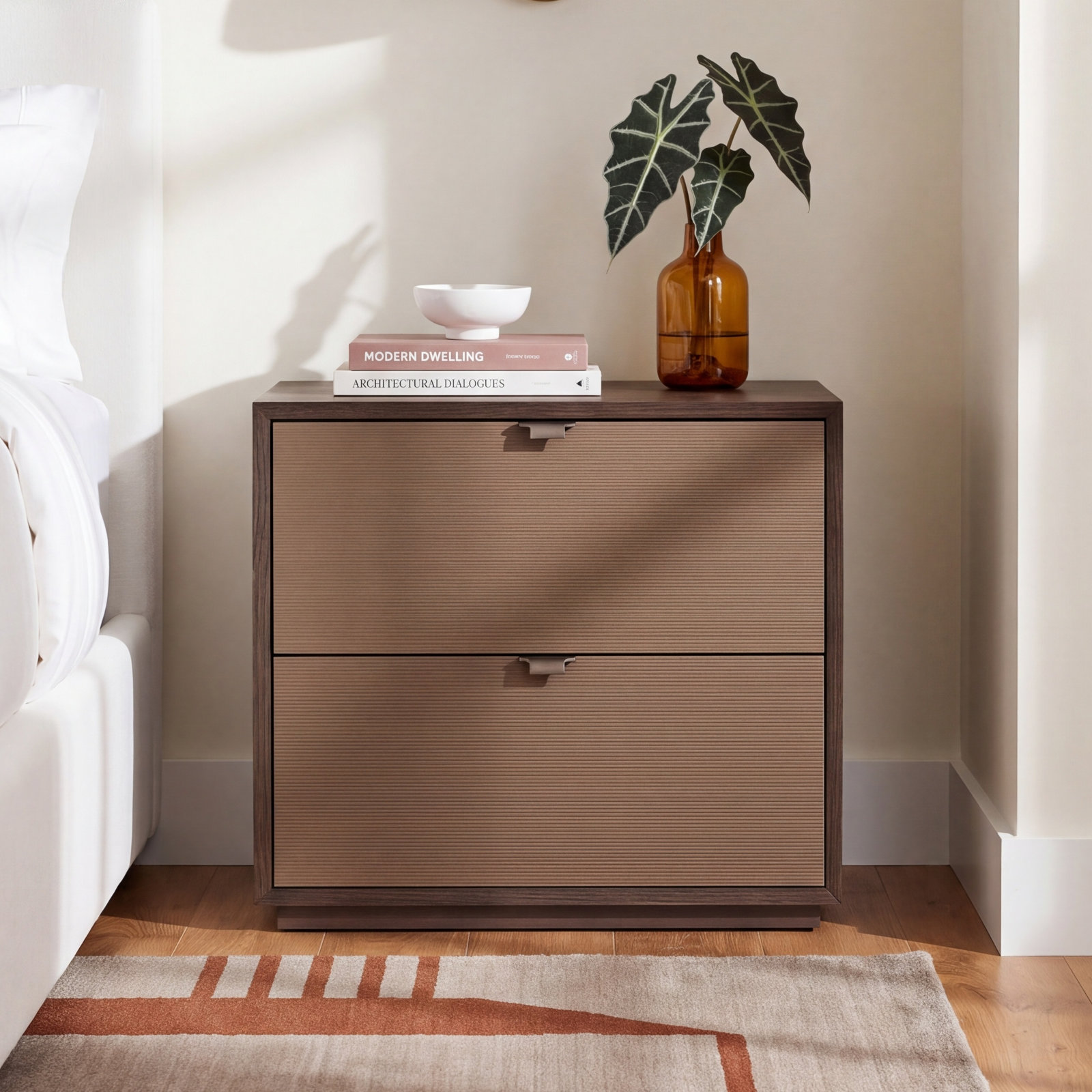 2 - Drawer Nightstand, Brown