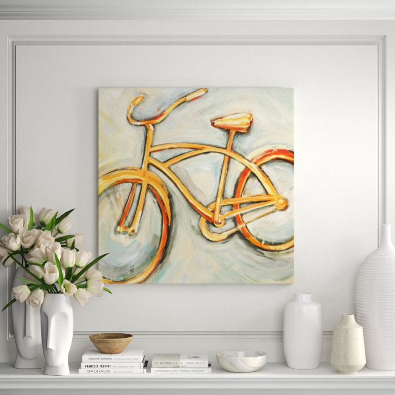 Tandem Ride II Print by Elena Carlie, Image Brush Gel, 40" H x 40" W x 1.5" D