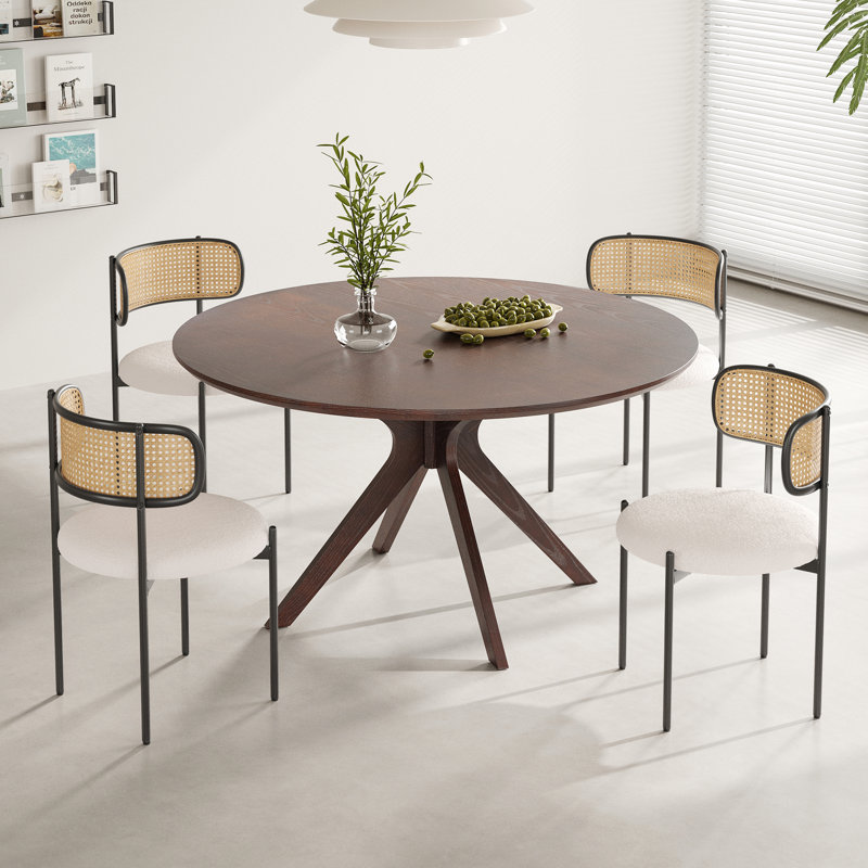 4 Person Round Dining Sets, Beige