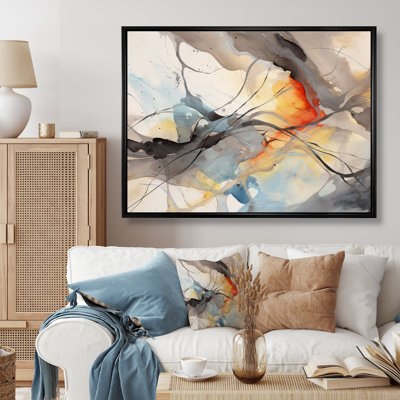 Marble Serenity Colorful Gray Watercolor Waves I - Abstract Shapes Large Wall Art