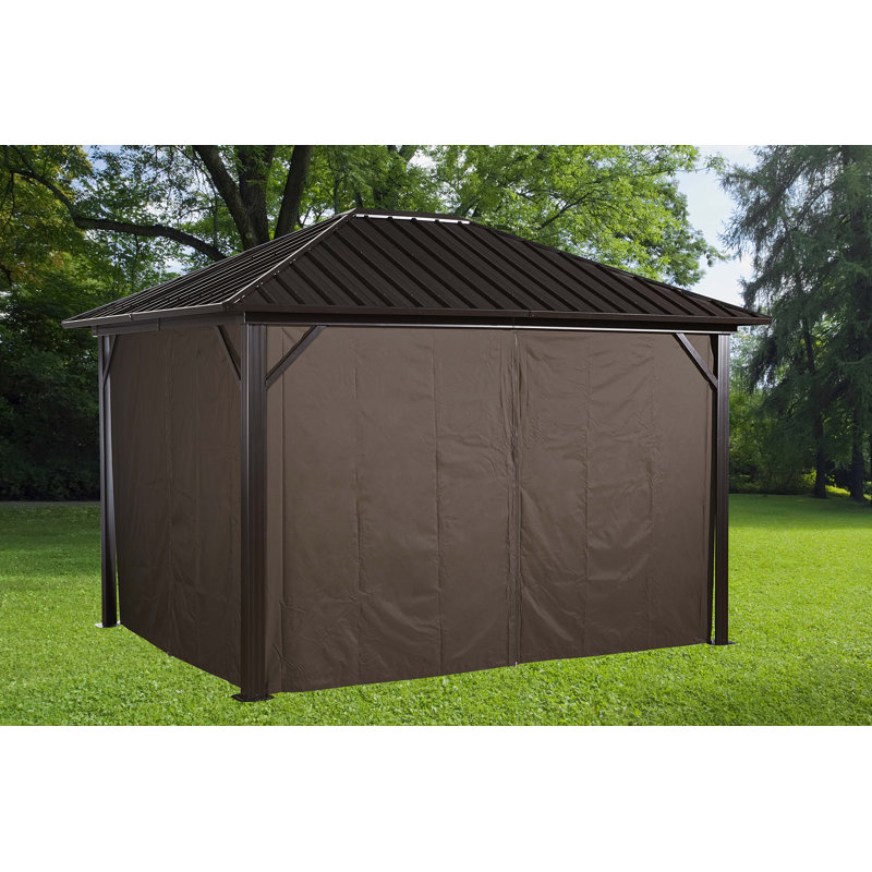 Rideaux bruns Sojag pour abri de jardin Genova, polyester, H 108 po x l 120 po x P 120 po, Brun