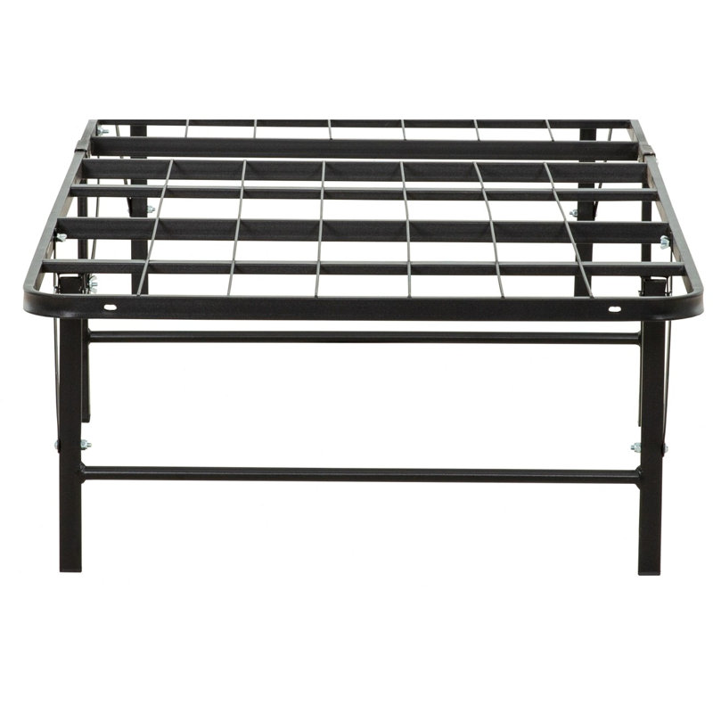 Bedroom Furniture Solid Metal Foundation Bed Frame Base, Strong Mattress Platform Bed Frame Frame, Black, King
