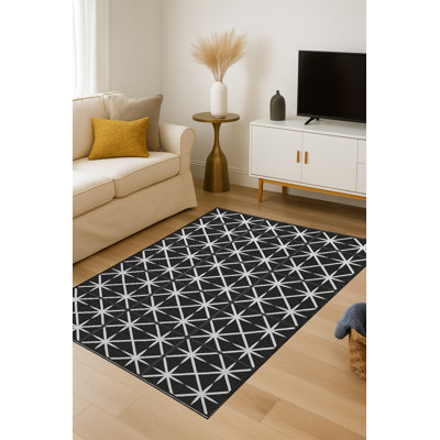Tapis mauve à motif tissé lavable Mosso