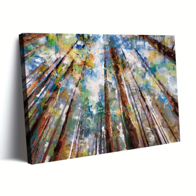 «Vibrant Tall Forest Trees», reproduction d'impression sur toile tendue