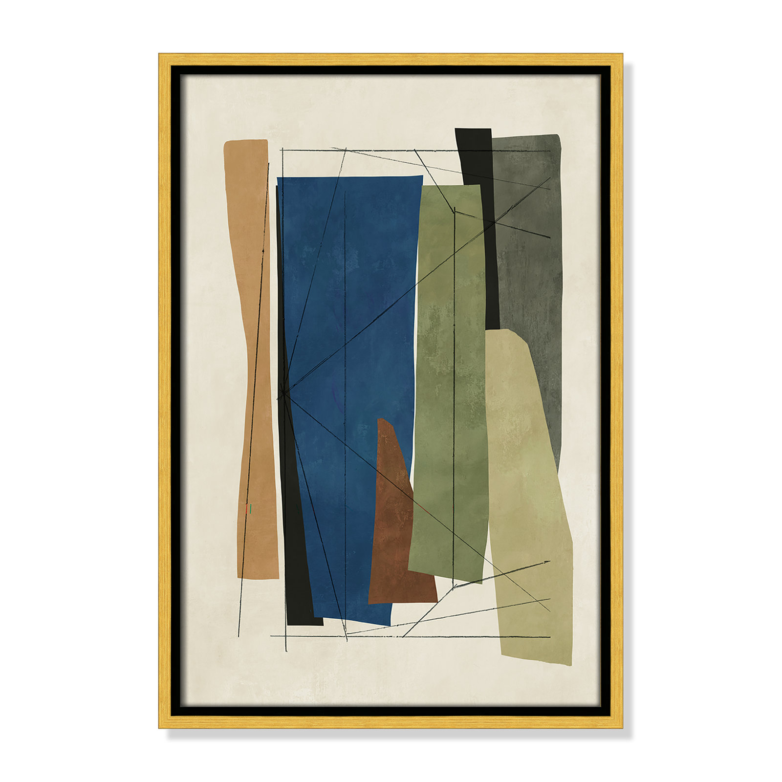 Beckton "Sync I" Print by Tom Reeves, 19.5" H x 13.5" W x 2" D, Gold Framed
