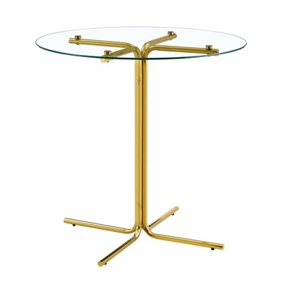 Round glass bar high table