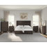 Ensemble de chambre à coucher avec lit double 5 pièces Louby, gris
