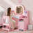 2 in 1 Kids Vanity Set With Mirror And Led Lights-1870732040