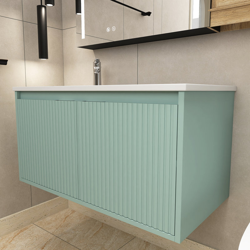 Meuble-lavabo simple 36 po avec plateau Baragrey