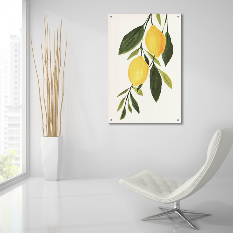  «Lemon Branch 1» par Annie Warren, art mural en verre acrylique, 24 po x 36 po, H 36 po x l 24 po