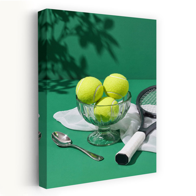 «Green Tennis Still Life Vibrant Abstract Contemporary Summer Landscape», reproduction d'art mural, H 48 po x l 32 po