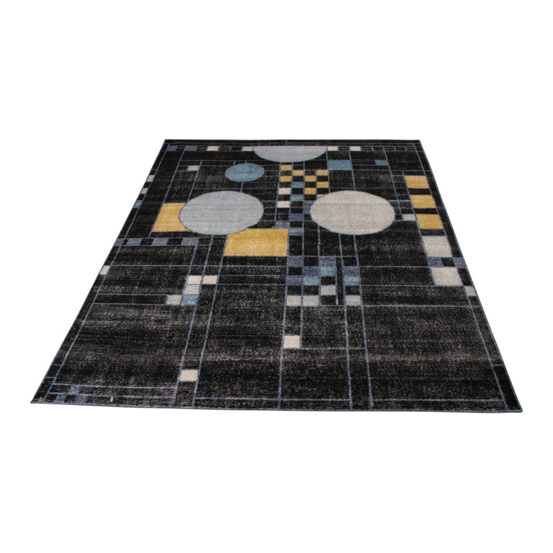 Distressed Homage Wool Geometric Area Rug, Rectangle 5' x 7'