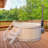ALEKO Solid Wood Round Hot Tub in Beige