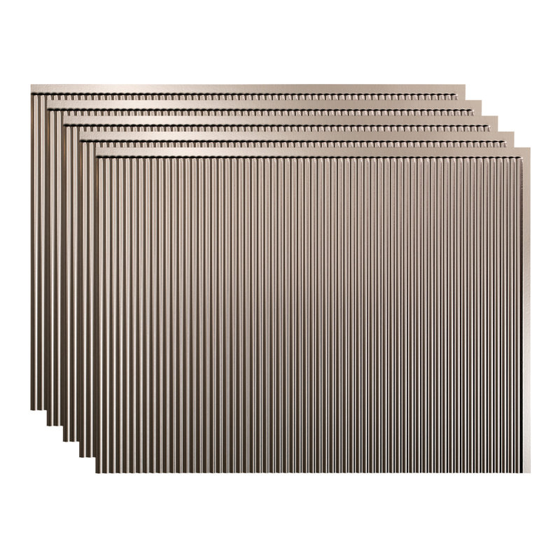 Ensemble de dosseret décoratif en vinyle FASÄDE 15 pieds carrés, Nickel brossé