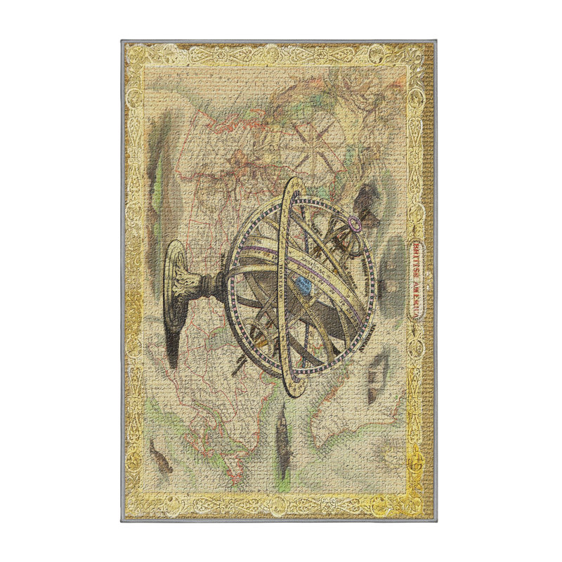 Tapis beige Map, Rectangle 3 pi x 5 pi