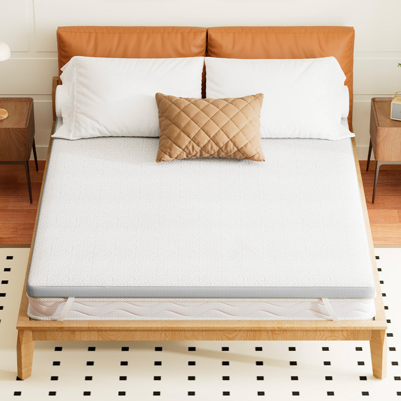 Surmatelas en coton Memory, Très grand californien, 2", Gris