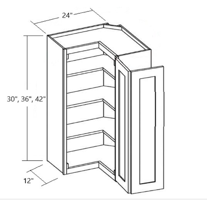 Armoire de coin de cuisine 90 ° 24W X 42H - Style Shaker, H 30 po x l 24 po x P 24 po